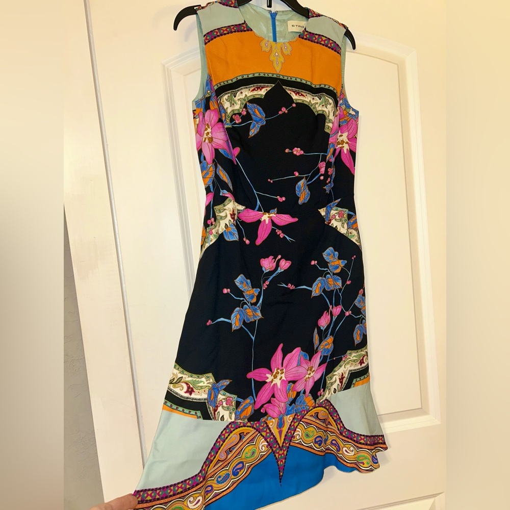 Etro Multicolor Floral Mini Dress - Picture 6 of 9